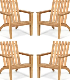 Adirondack Chair Acacia Wood Outdoor Armchairs, Weather Resistant for Patio Garden Backyard Deck Fire Pit
