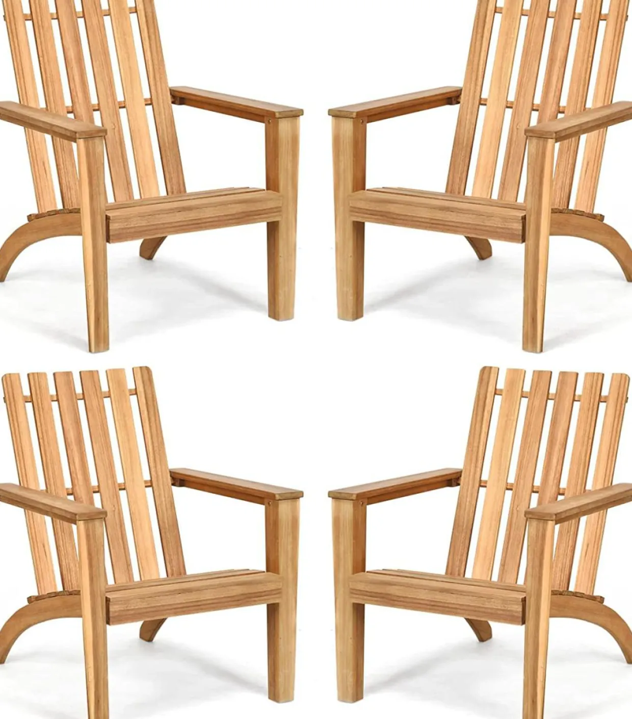 Adirondack Chair Acacia Wood Outdoor Armchairs, Weather Resistant for Patio Garden Backyard Deck Fire Pit