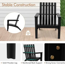 Adirondack Chair Acacia Wood Outdoor Armchairs, Weather Resistant for Patio Garden Backyard Deck Fire Pit
