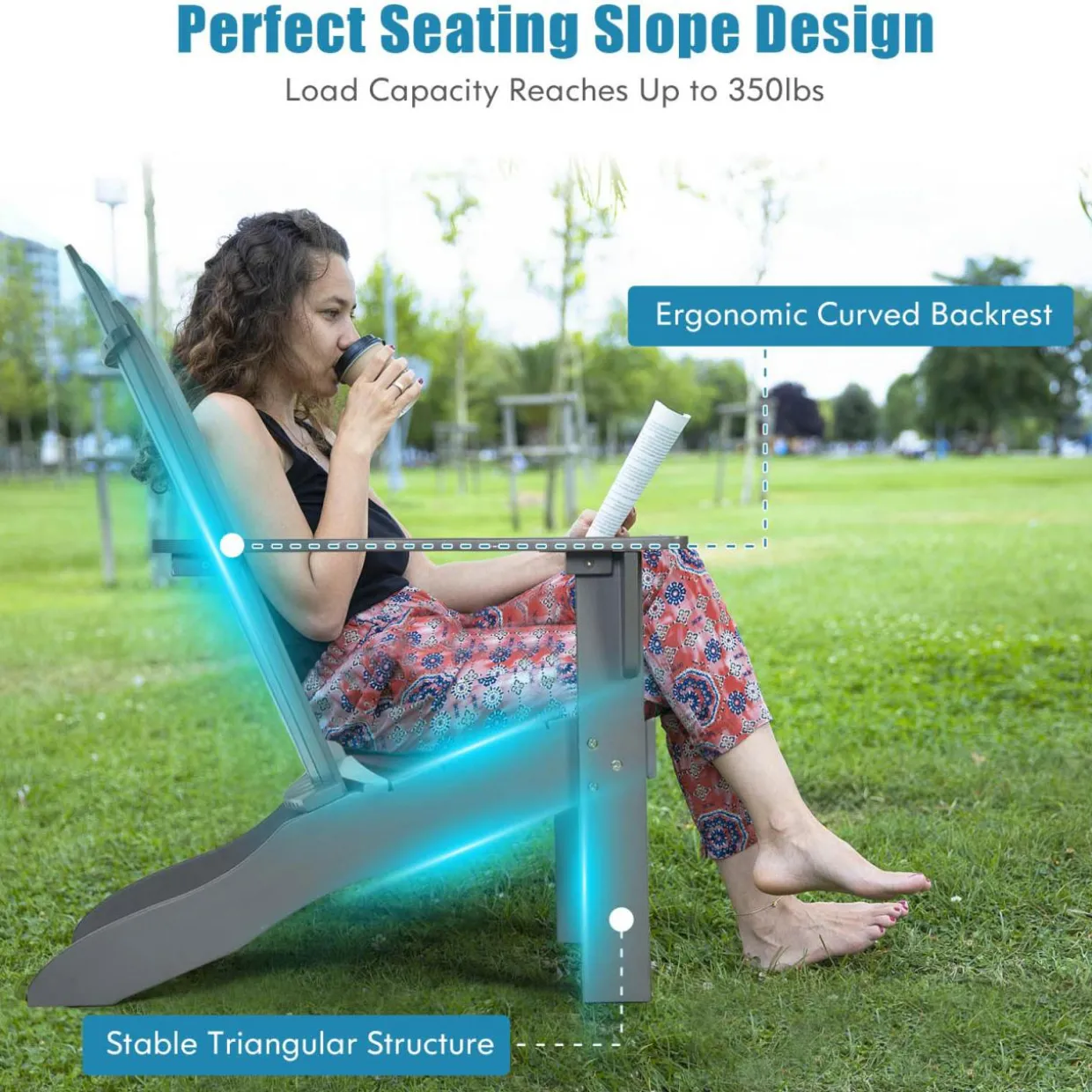 Adirondack Chair, for Patio Deck Lawn Backyard, Garden Adirondack Furniture