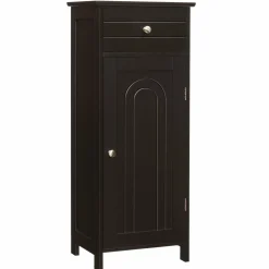 Bathroom Floor Cabinet, Wooden Side Storage Organizer Unit