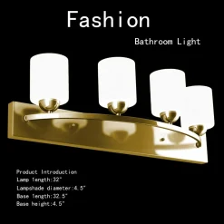 Bathroom Vanity Lamp Brushed Nickel Wall Mounted Vanity Lighting Fixture