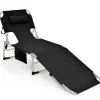 Beach Chaise Lounge Chair with Hole for Face,  for Outdoor Backyard Poolside