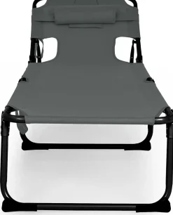 Beach Chaise Lounge Chair with Hole for Face,  for Outdoor Backyard Poolside
