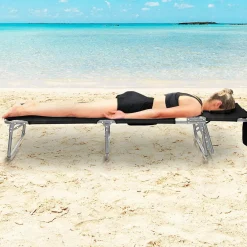 Beach Chaise Lounge Chair with Hole for Face,  for Outdoor Backyard Poolside