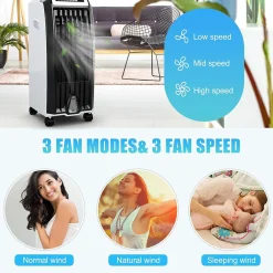 Bladeless Air Cooling Fan with Remote Control, 3 Modes