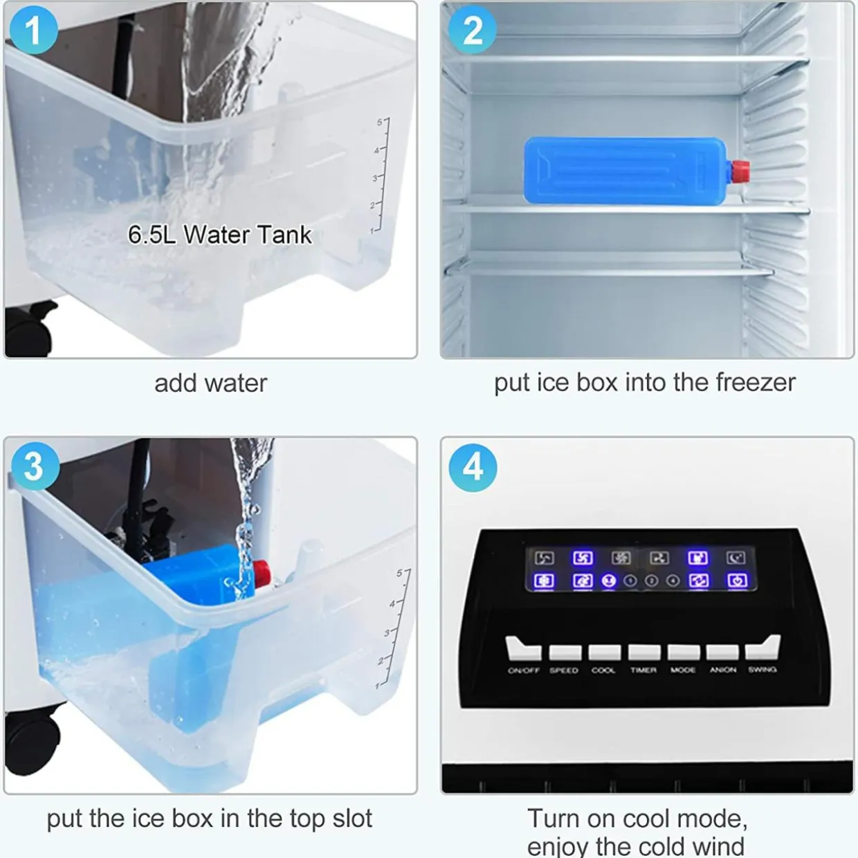 Bladeless Air Cooling Fan with Remote Control, 3 Modes