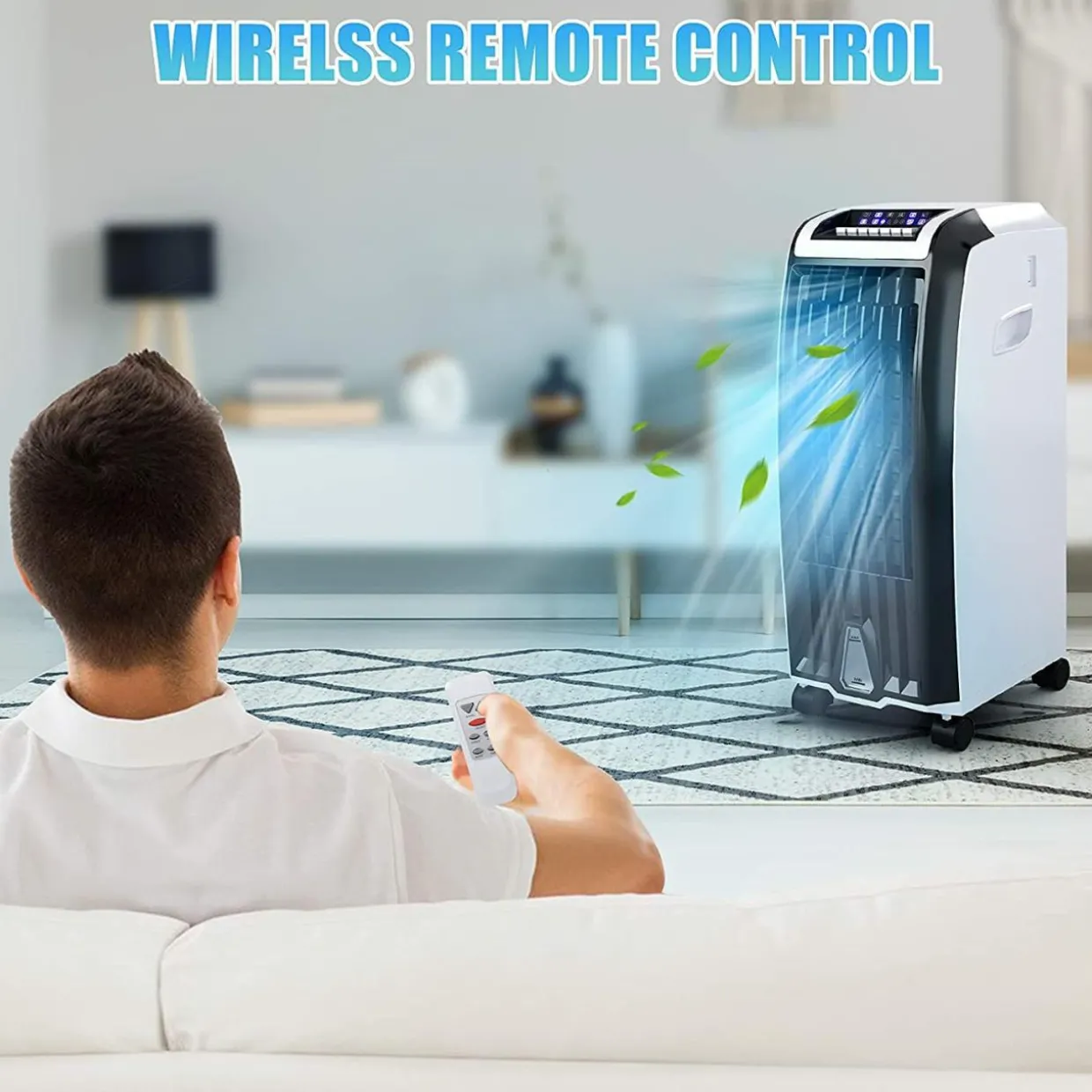 Bladeless Air Cooling Fan with Remote Control, 3 Modes