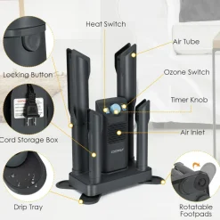 Boot Dryer, Shoe Dryer with 180 Mins Timer & Heating Blower