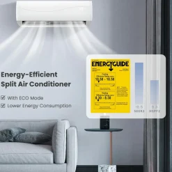 23000 BTU Mini Split Air Conditioner& Heater,18.5 SEER2 208-230V Wall-Mounted Ductless AC Unit Cools Rooms up to 1500 Sq. Ft