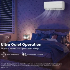 23000 BTU Mini Split Air Conditioner& Heater,18.5 SEER2 208-230V Wall-Mounted Ductless AC Unit Cools Rooms up to 1500 Sq. Ft