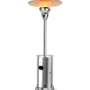 48,000 BTU Outdoor Patio Heater with Wheels, Stainless Steel Propane Heater with Tip-Over & Flameout Protection