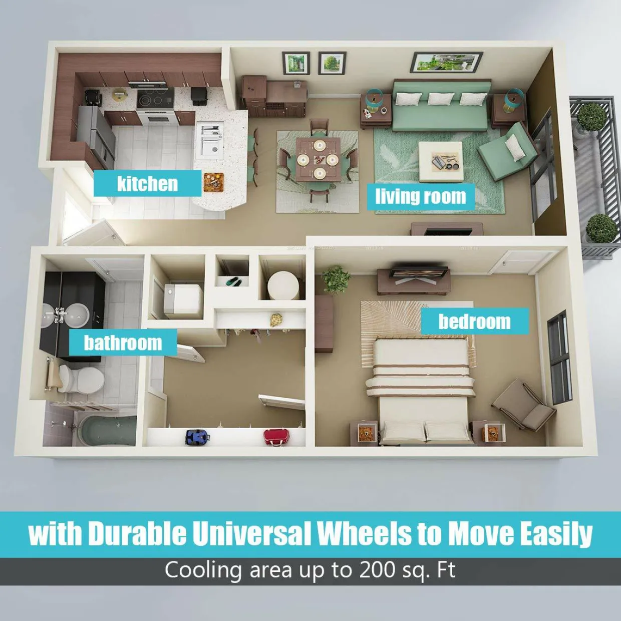 8000 BTU Portable Air Conditioner with Remote Control