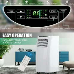 8000 BTU Portable Air Conditioner, 3-in-1 Air Cooler w/Built-in Dehumidifier, Fan Mode