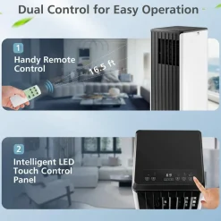 8000 BTU Portable Air Conditioner, 3-in-1 AC Cooling Unit with Remote Control, Dehumidifier & 24H Timer