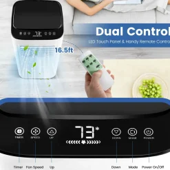 9000 BTU Portable Air Conditioner, 3-in-1 AC Cooling Unit with Remote Control, Dehumidifier, 24H Timer