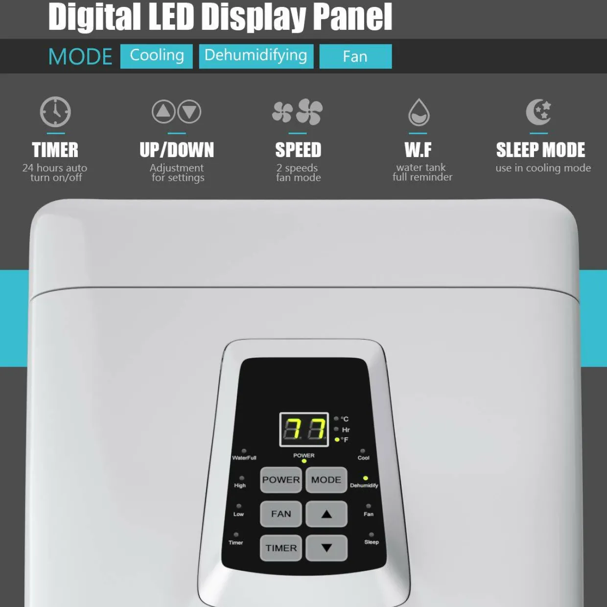 8000 BTU Portable Air Conditioner with Remote Control