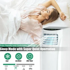 8000 BTU Portable Air Conditioner, 3-in-1 Air Cooler w/Built-in Dehumidifier, Fan Mode