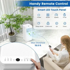 8000 BTU Portable Air Conditioner, Personal AC Unit with Dehumidifier & Fan Mode, Sleep Mode, 24H Timer