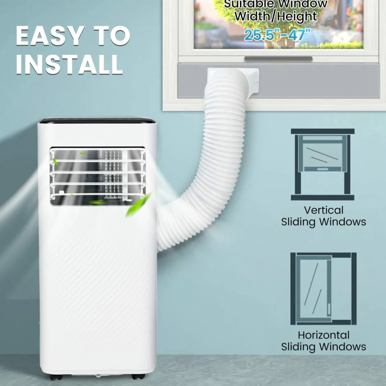 8000 BTU Portable Air Conditioner, 3 in 1 AC Cooling Unit with Remote Control, Dehumidifier, Sleep Mode