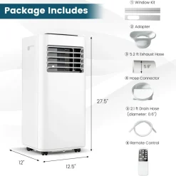 10000 BTU Portable Air Conditioner, 3-in-1 Room AC Unit with Remote Control, Dehumidifier