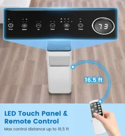 10000 BTU Portable Air Conditioner, with Fan & Dehumidifier Mode, Quiet AC Unit with Sleep Mode