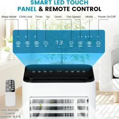 8000 BTU Portable Air Conditioner, 3 in 1 AC Cooling Unit with Remote Control, Dehumidifier, Sleep Mode