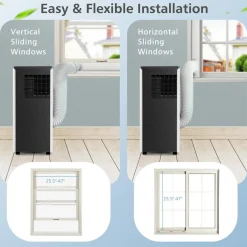 8000 BTU Portable Air Conditioner, 3-in-1 AC Cooling Unit with Remote Control, Dehumidifier & 24H Timer