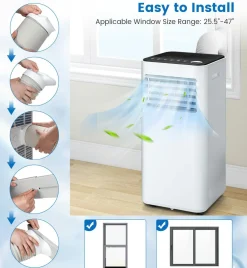 10000 BTU Portable Air Conditioner, with Fan & Dehumidifier Mode, Quiet AC Unit with Sleep Mode