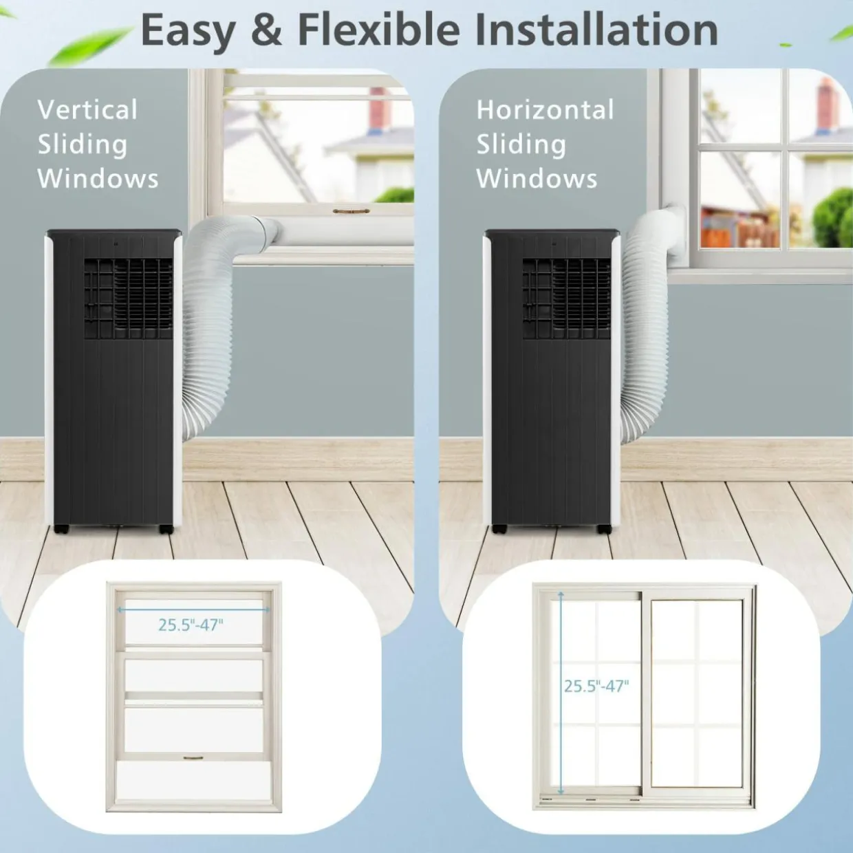 8000 BTU Portable Air Conditioner, 3-in-1 AC Cooling Unit with Remote Control, Dehumidifier & 24H Timer