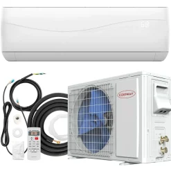 9000BTU Split Air Conditioner & Heater, 17 SEER2 208V-230V Energy Efficient Wall Mount AC Unit w/Heat Pump, Inverter System