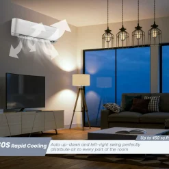 9000BTU Split Air Conditioner & Heater, 17 SEER2 208V-230V Energy Efficient Wall Mount AC Unit w/Heat Pump, Inverter System