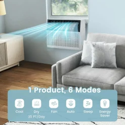 10000 BTU Window Air Conditioner, Over the Sill AC with Energy Saver Modes