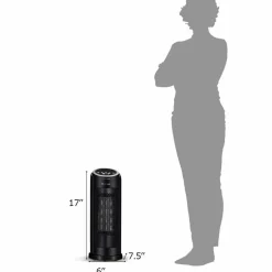 Ceramic Space Heater, Oscillating Tower Heater, Portable Infrared Heater Fan Indoor Use with Remote