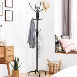 78" Coat Rack, Metal Frame Coat Tree, Free Standing Entryway Hat Coat Jacket Umbrella Holder