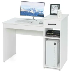 Compact Computer Desk, Perfect Small Desk for Samll Space, Modern Simple Wooden Study Desk Writing Desk