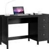 Computer Desk with 3 Storage Drawers, Modern Home Office Desk w/Spacious Desktop