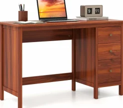 Computer Desk with 3 Storage Drawers, Modern Home Office Desk w/Spacious Desktop