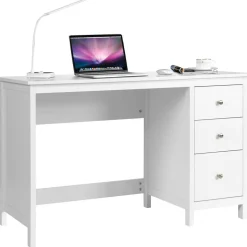 Computer Desk with 3 Storage Drawers, Modern Home Office Desk w/Spacious Desktop