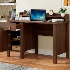 Computer Desk with Storage Drawer & Cabinet, 48 Inch Vintage Desk