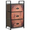 3 Drawer Dresser, Vertical Dresser Storage Tower with Fabric Drawers and Steel Frame