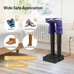 Electric Boot Warmer with Heat, Timer Knob, Power Indicator, 24 H Operation