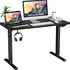 Electric Dual Motor Standing Desk, 48 x 24/48 x 30 Inch Height Adjustable Sit Stand Computer Workstation