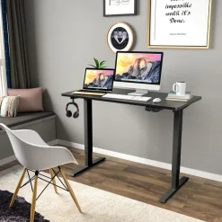Electric Dual Motor Standing Desk, 48 x 24/48 x 30 Inch Height Adjustable Sit Stand Computer Workstation