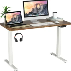 Electric Dual Motor Standing Desk, 48 x 24/48 x 30 Inch Height Adjustable Sit Stand Computer Workstation
