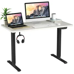 Electric Dual Motor Standing Desk, 48 x 24/48 x 30 Inch Height Adjustable Sit Stand Computer Workstation
