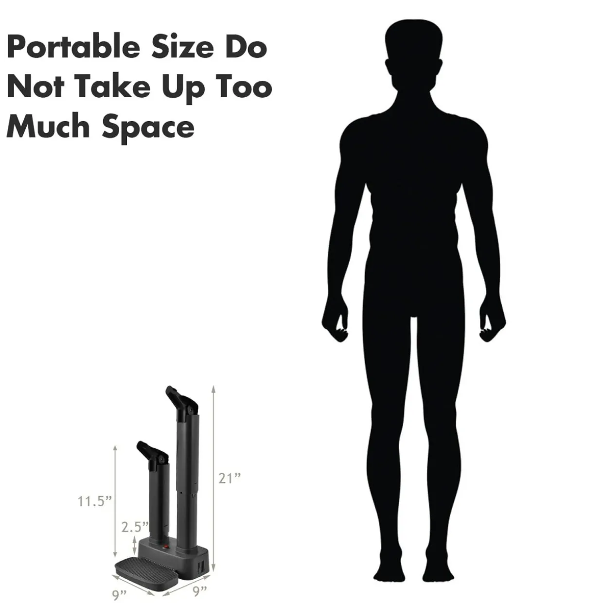 Electric Shoe Dryer, Double Free-Retractable Drying Tubes for Shoe, Boot, Glove