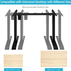 Electric Standing Desk Frame, Height Adjustable Motorized Standing Workstation Base