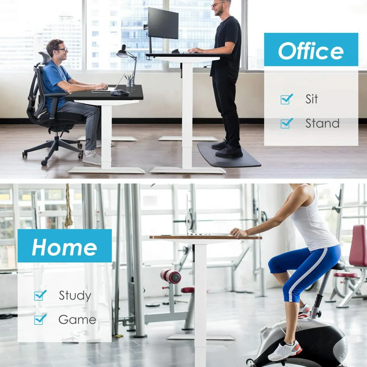 Electric Standing Desk Frame, Height Adjustable Motorized Standing Workstation Base