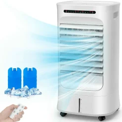 Evaporative Air Cooler, Portable Cooling Fan & Humidifier with Remote